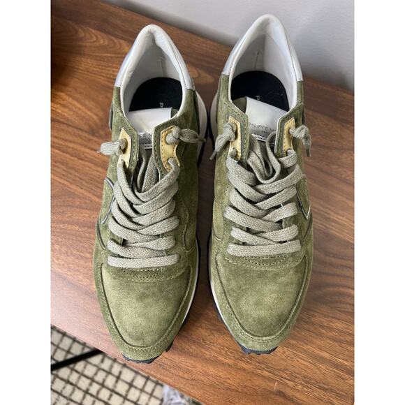 NEW Philippe Model Paris Tropez Haute Low-top Sneakers Women's Green Size: 7 - Picture 3 of 9